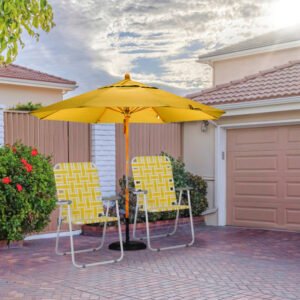 2pcs Yellow And White Striped Beach Chairs
