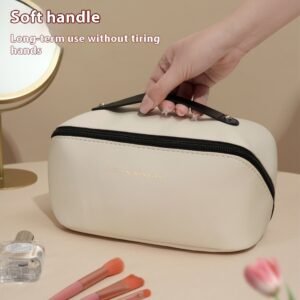 Portable Travel Large Capacity Polyurethane Pillow Cosmetic Bag