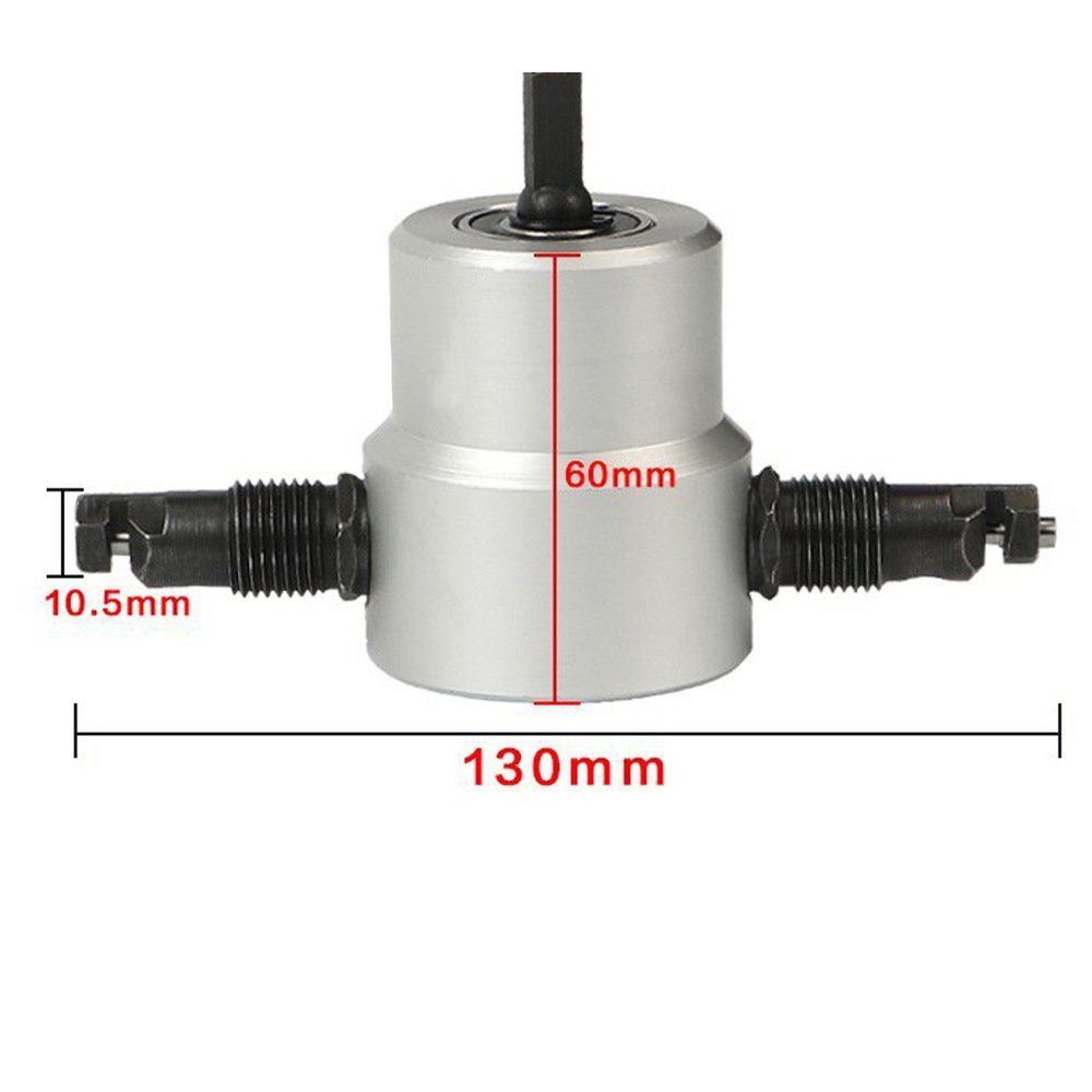 Double Head Sheet Metal Nibbler Saw Cutter Cutting Tool Power Drill Attachment Cutter Tool - Image 3