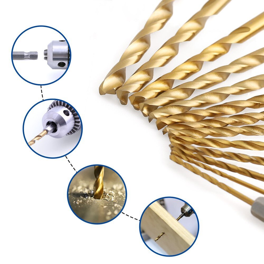 Fitt Externally Cooled High-Speed Steel Twist Drill 13 Sets, Hard Hexagonal Shank Titanium-Plated Wear-Resistant Drill Set - Image 4